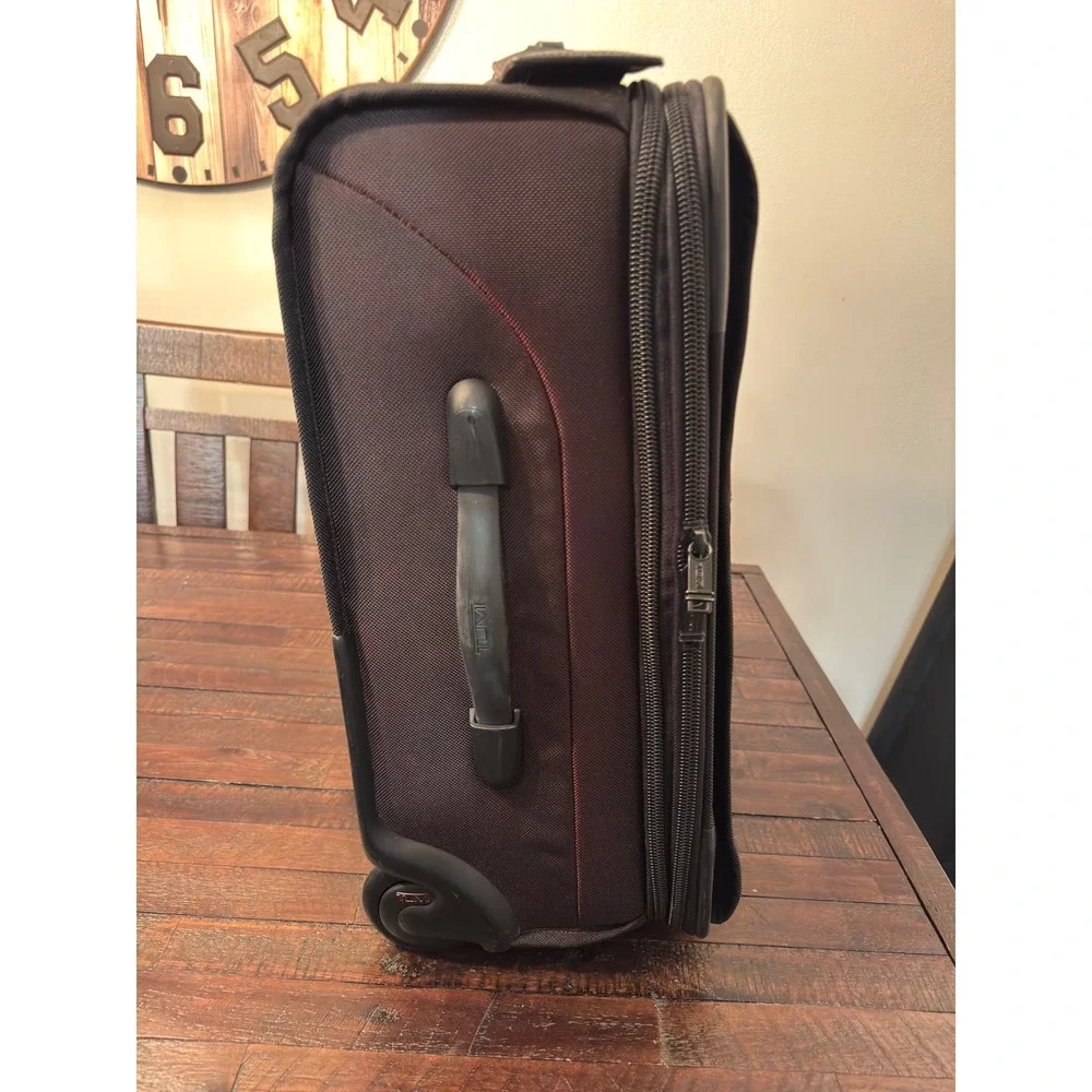 Tumi Alpha Black Ballistic Nylon 2-Wheeled Rolling Carry-On Suitcase Luggage